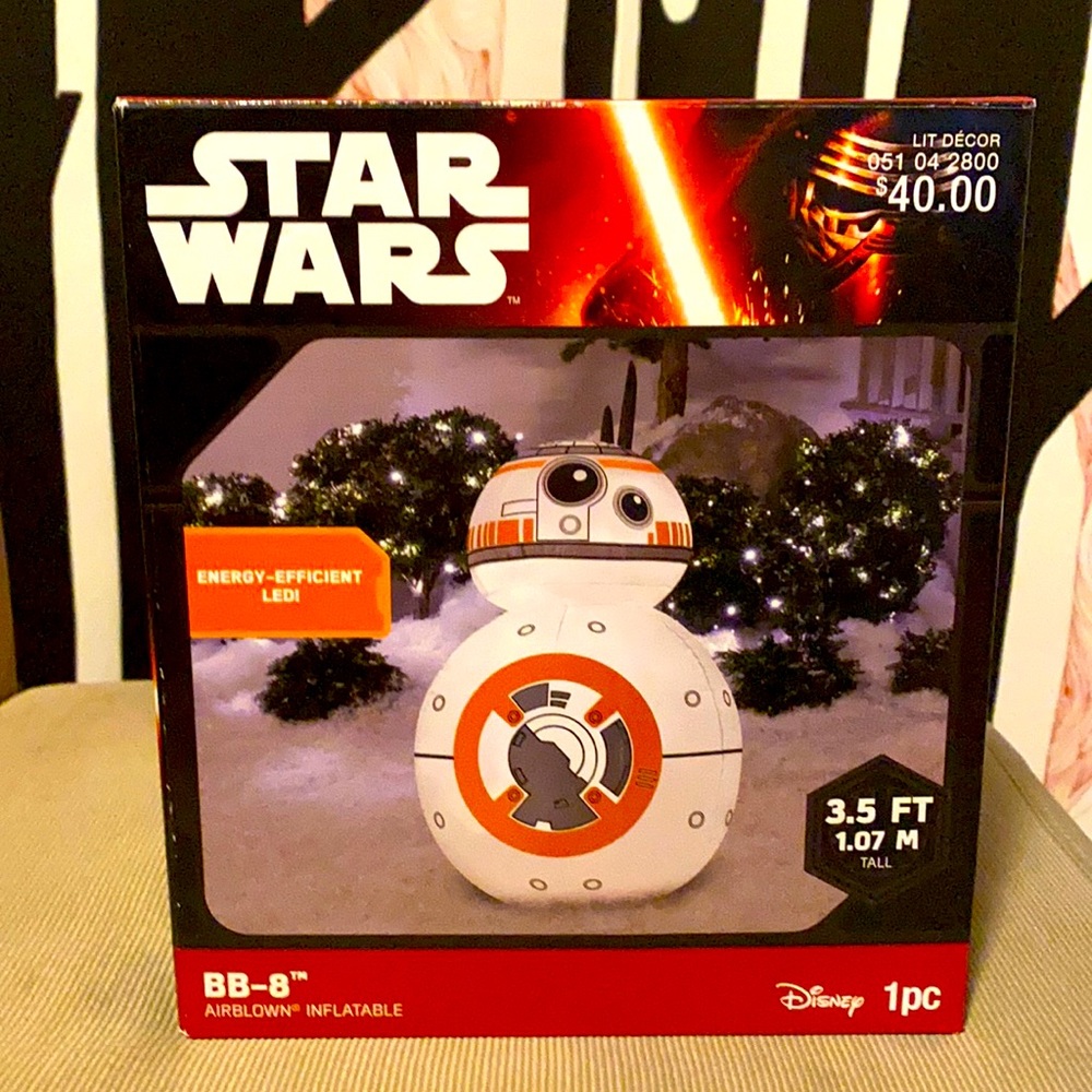 BB-8 inflatable for outdoor use. NIB. Measures 3.5 feet tall.